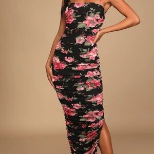 Lulus mesh midi floral dress
